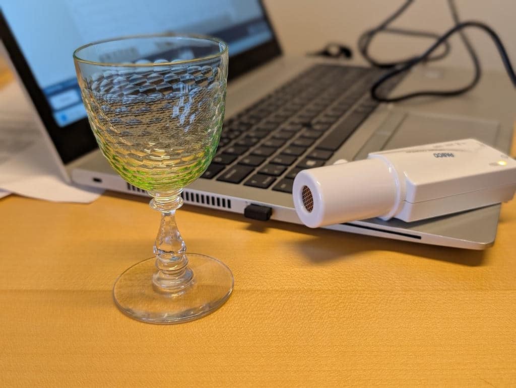 uranglas - radioaktivtetsmåling med Pasco