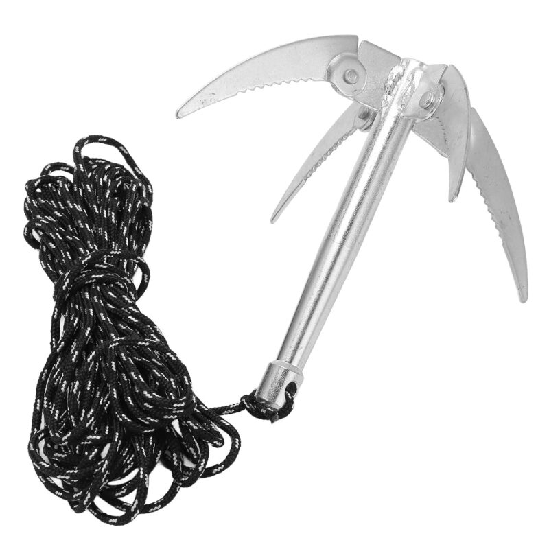 Vandplantehenter i rustfrit stål med foldbare grene og line til indsamling af vandplanter