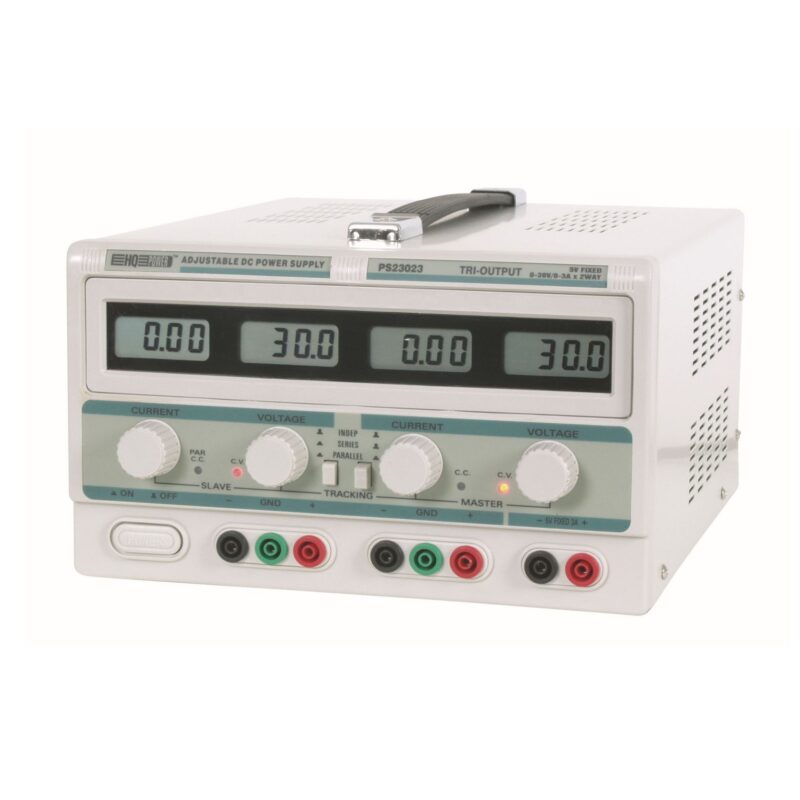 Dobbelt laboratoriestrømforsyning Velleman LABPS23023 med fire LCD-displays